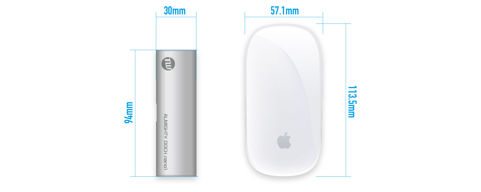 ウルトラポータブル設計。Apple Magic Mouse 2の半分以下のサイズ感